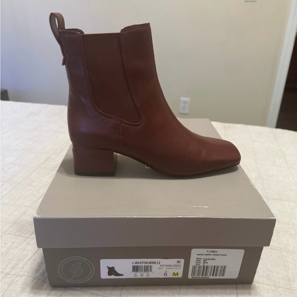 Red Leather Ankle Boots